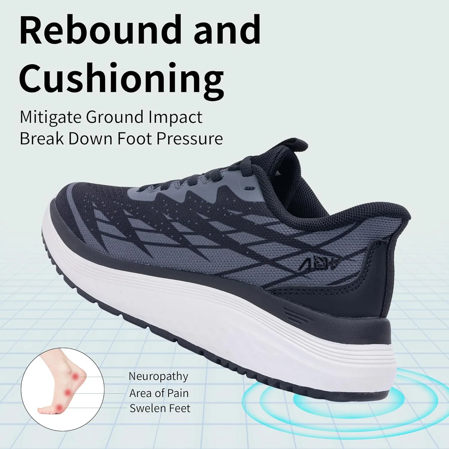 SURRAY Women's Walking Shoes with Arch Support for Plantar Fasciitis, Comfortable Breathable Orthotic Air Tennis Sneakers for Foot and Heel Pain Relief US Size 7-11