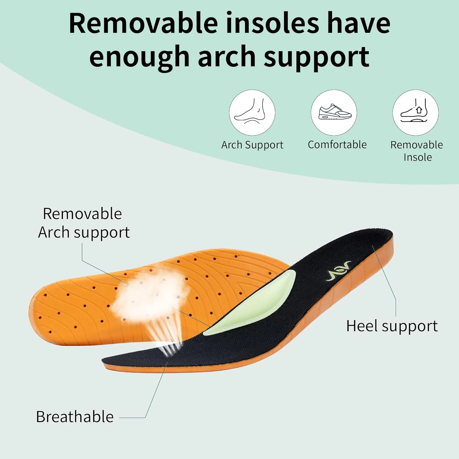 SURRAY Women's Walking Shoes with Arch Support for Plantar Fasciitis, Comfortable Breathable Orthotic Air Tennis Sneakers for Foot and Heel Pain Relief US Size 7-11
