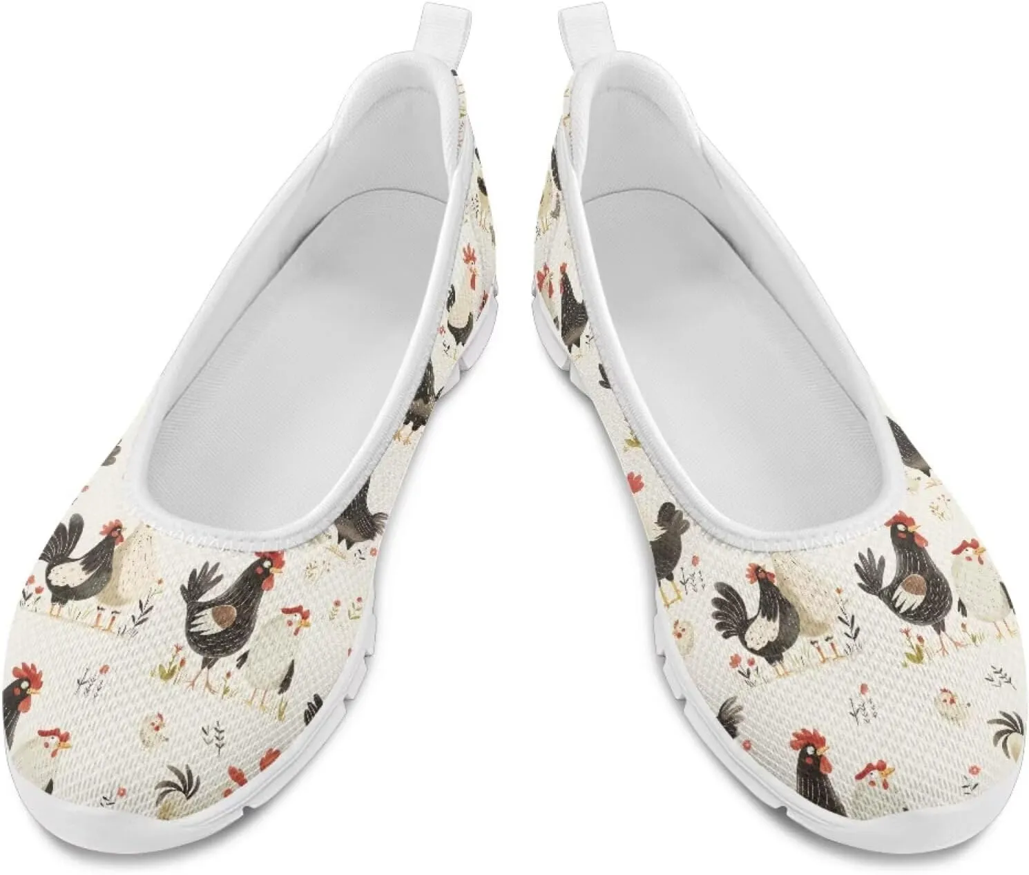 SYtrade Women Slip On Loafers Summer Art Travel Sneakers White Sole
