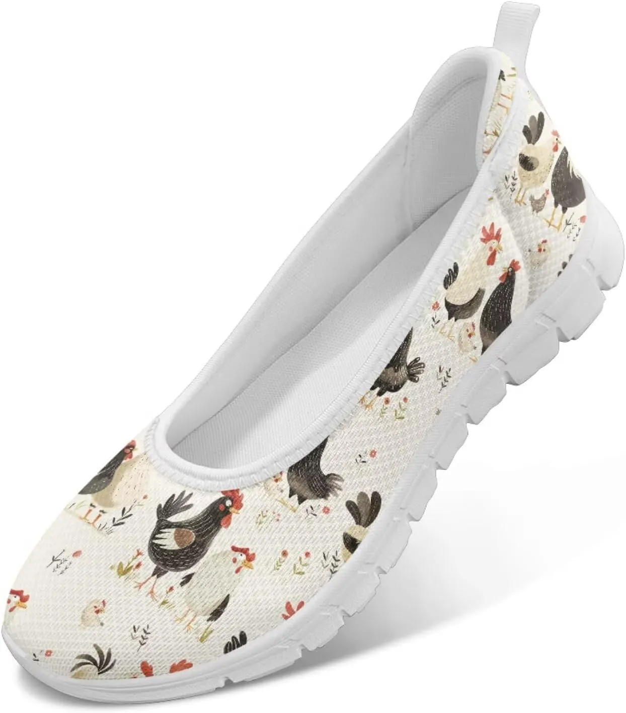SYtrade Women Slip On Loafers Summer Art Travel Sneakers White Sole
