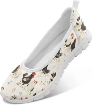 SYtrade Women Slip On Loafers Summer Art Travel Sneakers White Sole