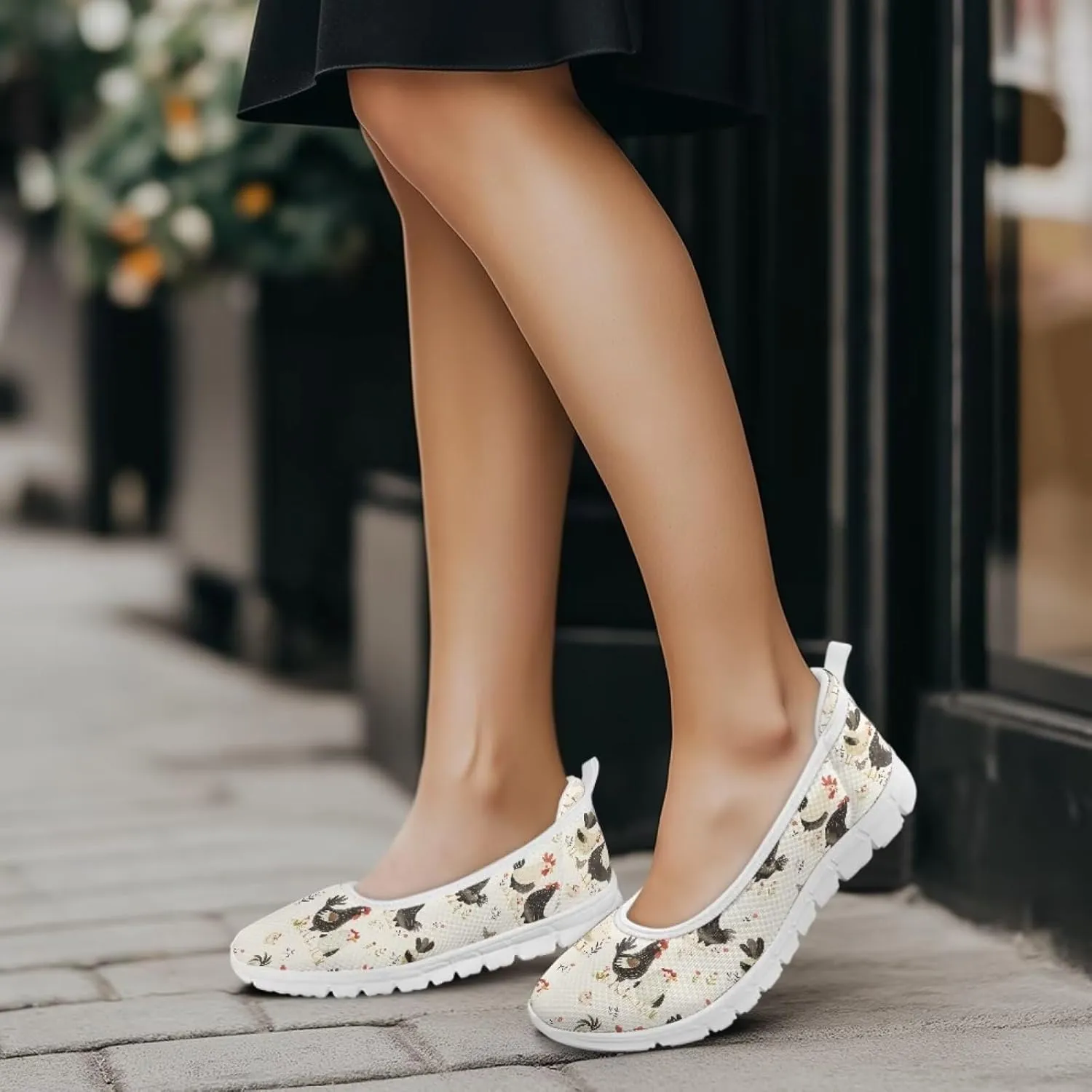 SYtrade Women Slip On Loafers Summer Art Travel Sneakers White Sole
