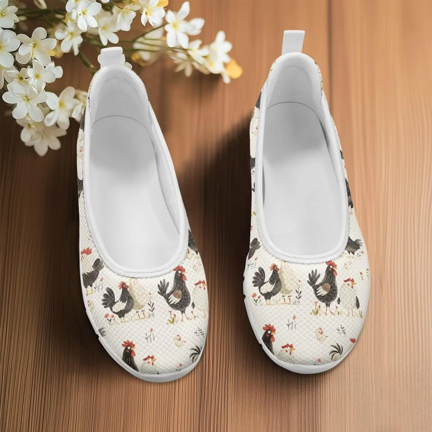 SYtrade Women Slip On Loafers Summer Art Travel Sneakers White Sole