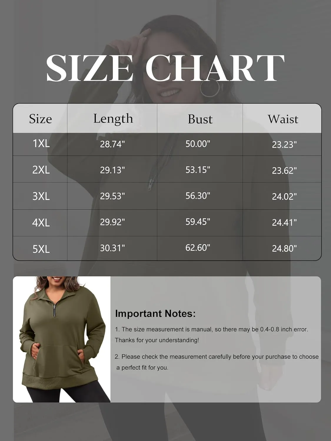 TAKEYAL Plus Size Sweatshirts for Women Pockets Half Zip Pullover Long Sleeve Oversized Drop Shoulder Y2K Clothes