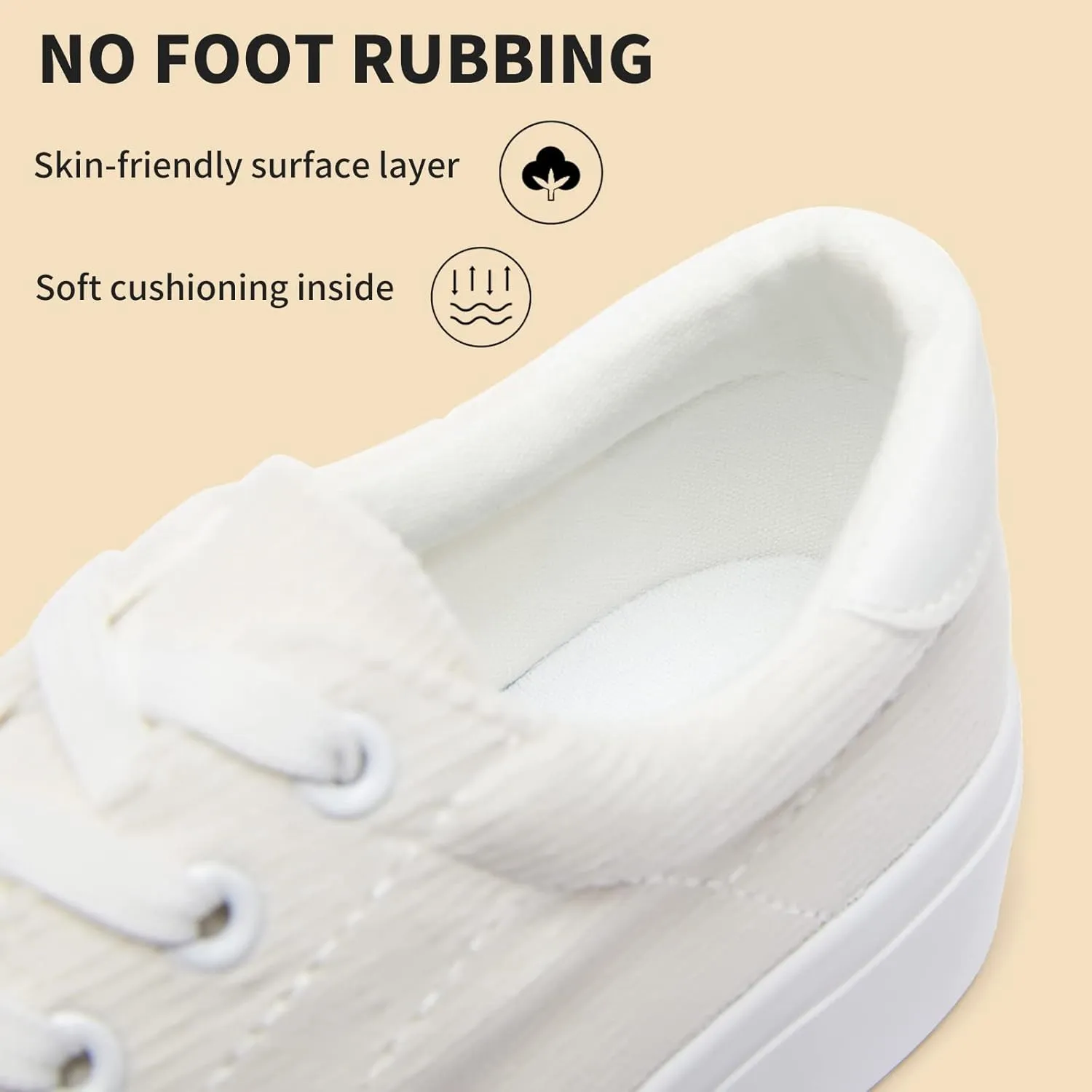 THATXUAOV Womens Platform Sneakers White Tennis Shoes Casual Low Top Fashion Sneakers