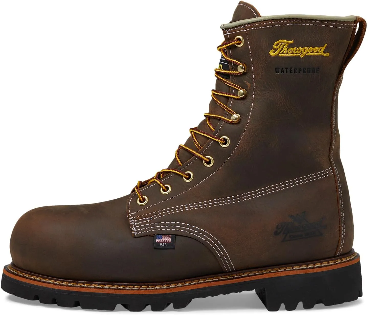Thorogood American Legacy 8” Insulated Waterproof Work Boots for Men with Nano Composite Safety Toe, 400g Thinsulate & Oil- and Slip-Resistant Outsole