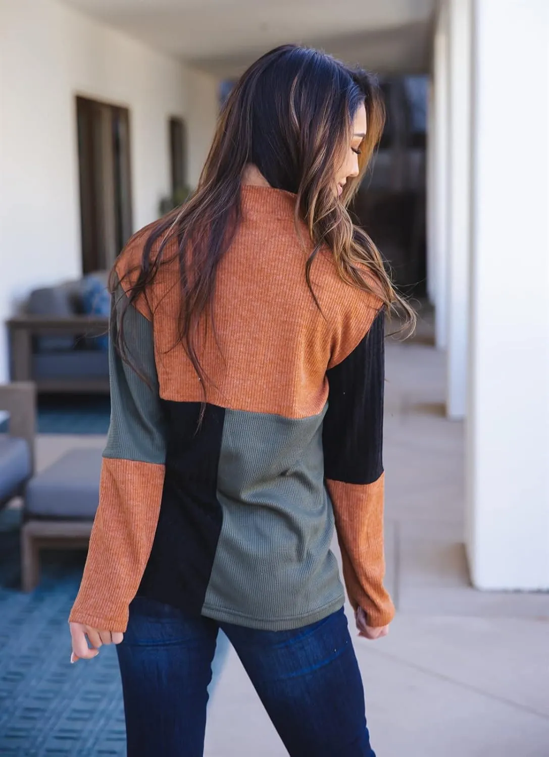 Tickled Teal Women's Long Sleeve Casual Loose Sweater Outerwear