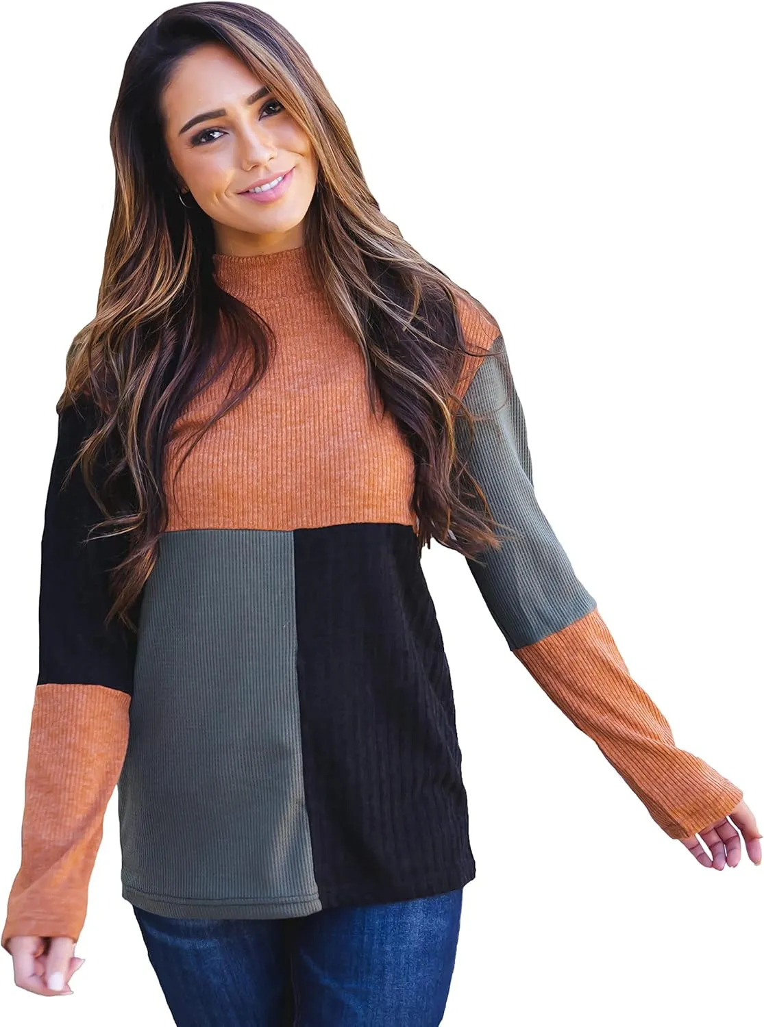 Tickled Teal Women's Long Sleeve Casual Loose Sweater Outerwear