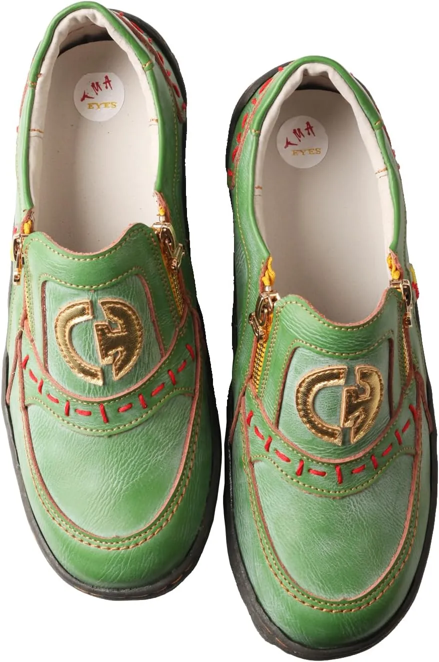 TMA EYES Women's Single-lace Zipper Non-Slip and Wear-Resistant Shoes