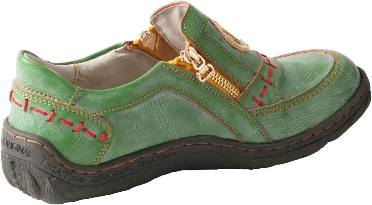 TMA EYES Women's Single-lace Zipper Non-Slip and Wear-Resistant Shoes