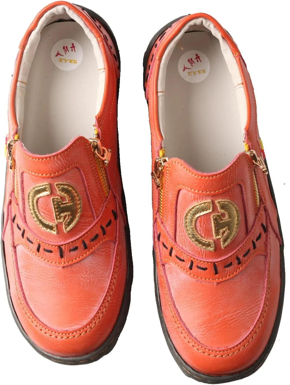 TMA EYES Women's Single-lace Zipper Non-Slip and Wear-Resistant Shoes