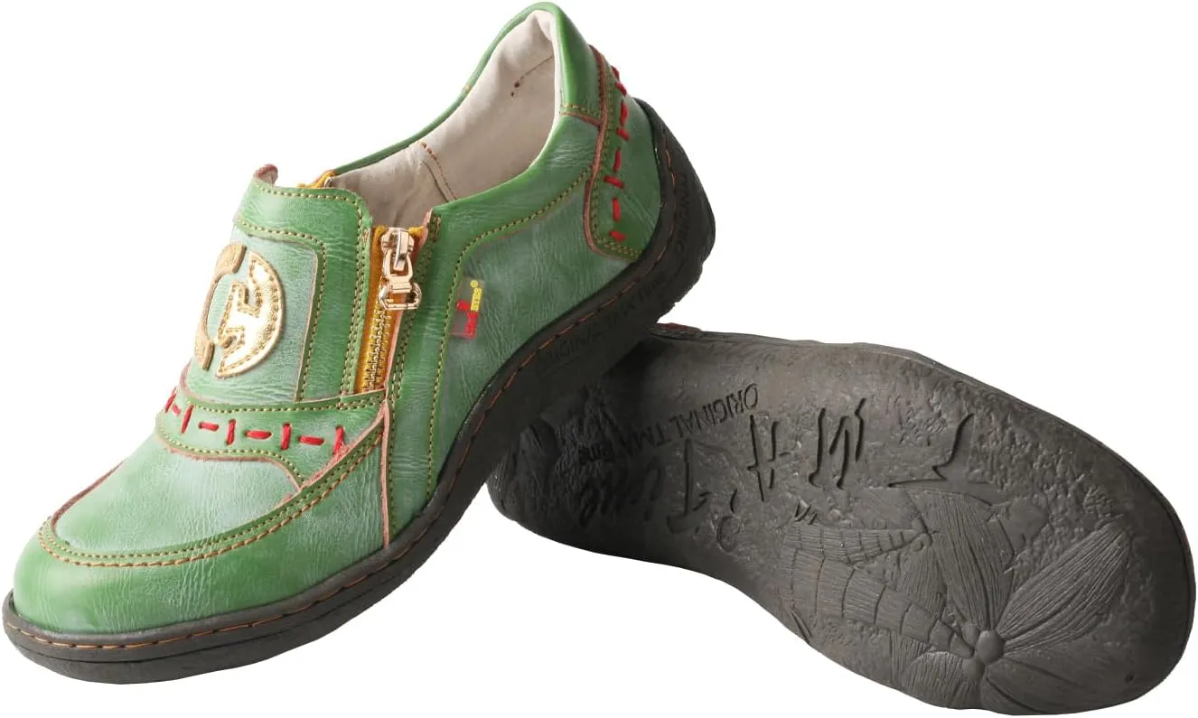 TMA EYES Women's Single-lace Zipper Non-Slip and Wear-Resistant Shoes