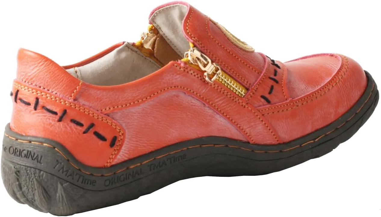 TMA EYES Women's Single-lace Zipper Non-Slip and Wear-Resistant Shoes