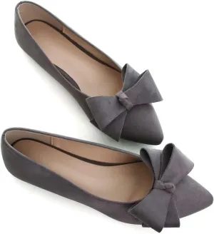 TN TANGNEST Women Classical Bowknot Flats Comfort Slip-on Pointed Toe Dress Shoes Walking Flats