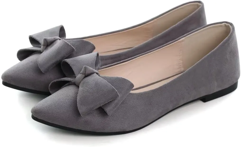TN TANGNEST Women Classical Bowknot Flats Comfort Slip-on Pointed Toe Dress Shoes Walking Flats