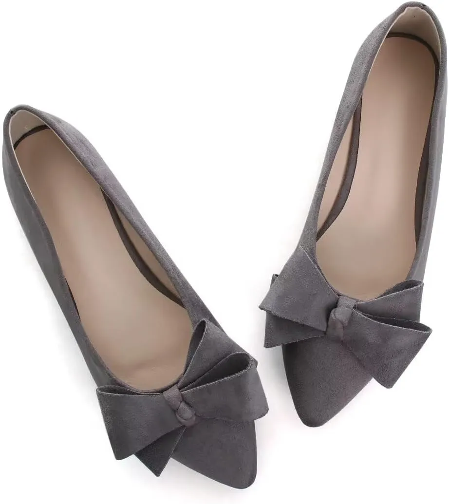 TN TANGNEST Women Classical Bowknot Flats Comfort Slip-on Pointed Toe Dress Shoes Walking Flats