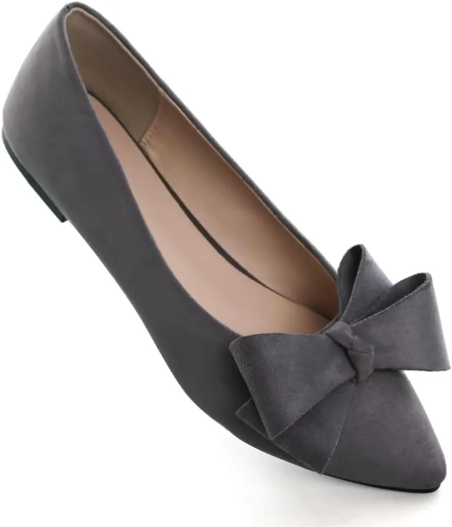 TN TANGNEST Women Classical Bowknot Flats Comfort Slip-on Pointed Toe Dress Shoes Walking Flats