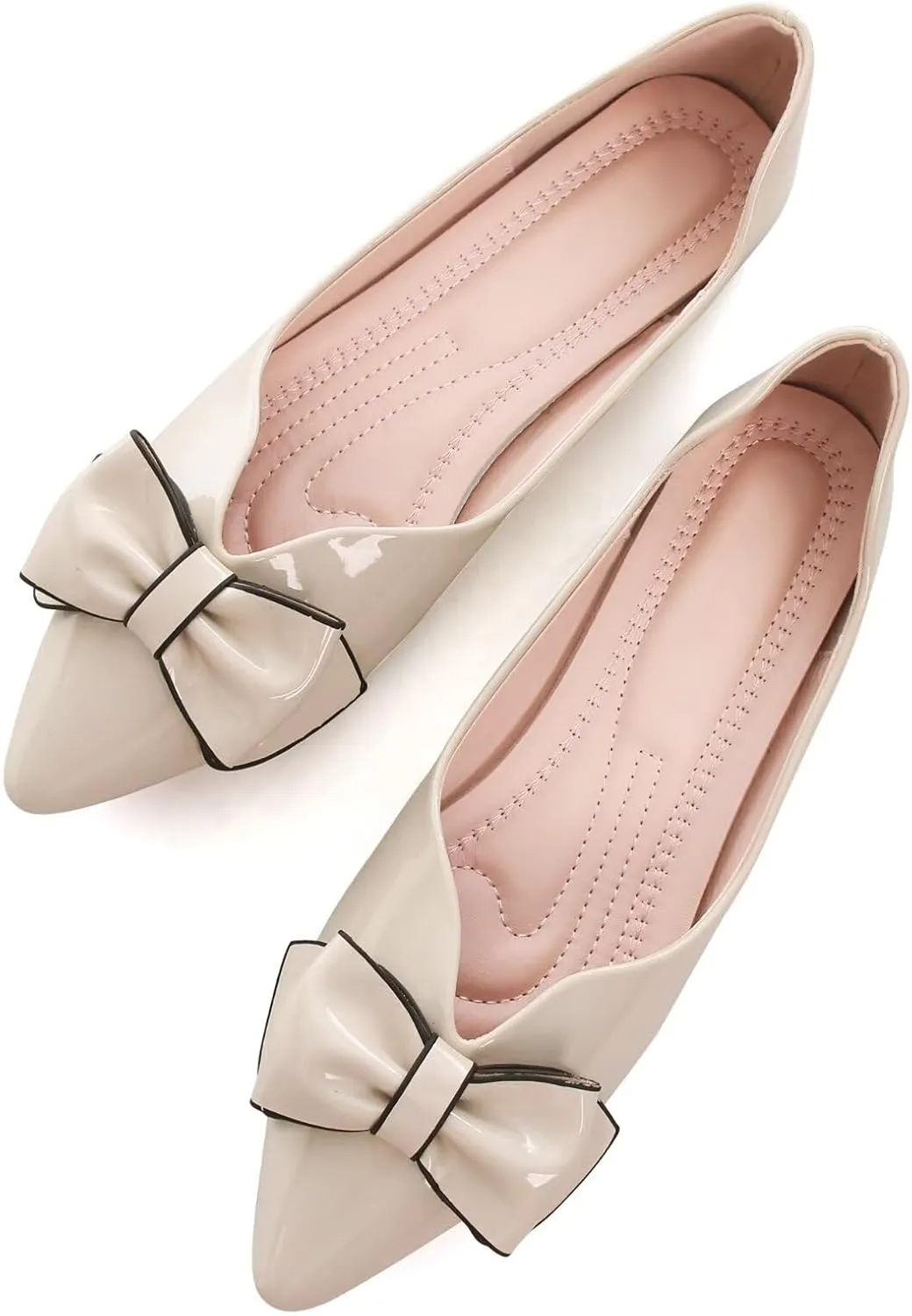 TN TANGNEST Womens Christmas Flat Shoes Snowflake Bell Bowknot Flats Fashion Pointed Toe Comfortable Slip On Flats
