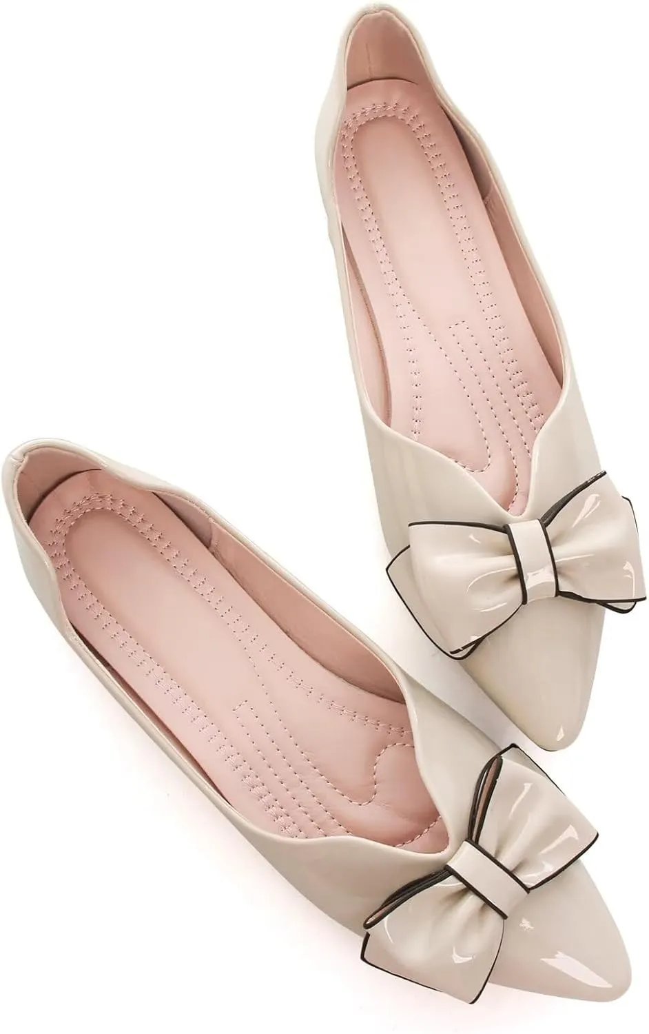 TN TANGNEST Womens Christmas Flat Shoes Snowflake Bell Bowknot Flats Fashion Pointed Toe Comfortable Slip On Flats