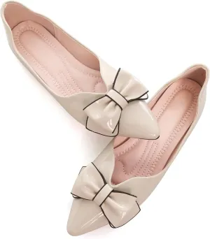 TN TANGNEST Womens Christmas Flat Shoes Snowflake Bell Bowknot Flats Fashion Pointed Toe Comfortable Slip On Flats