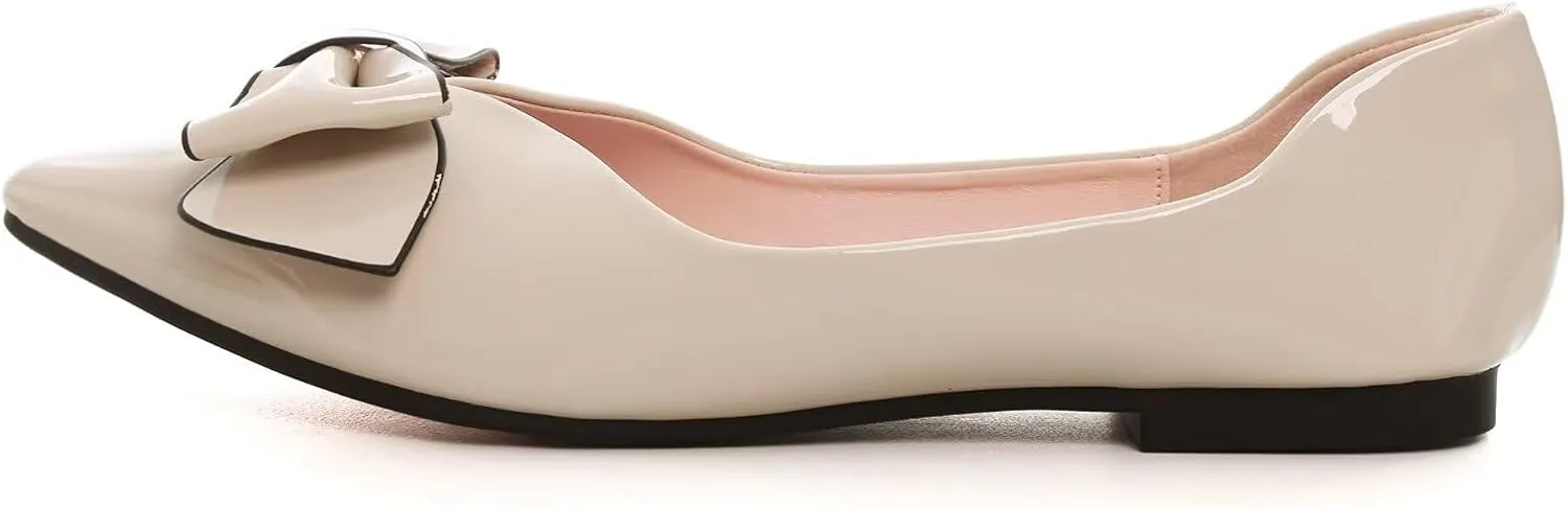 TN TANGNEST Womens Christmas Flat Shoes Snowflake Bell Bowknot Flats Fashion Pointed Toe Comfortable Slip On Flats