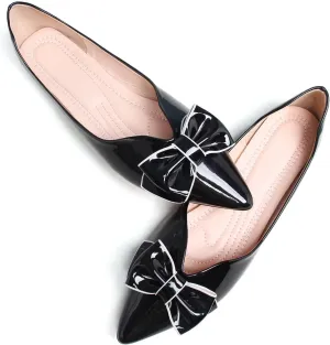 TN TANGNEST Womens Christmas Flat Shoes Snowflake Bell Bowknot Flats Fashion Pointed Toe Comfortable Slip On Flats
