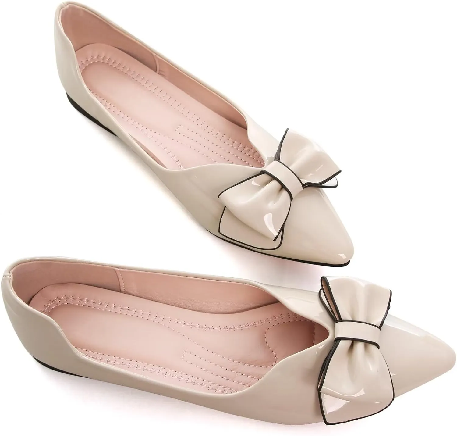 TN TANGNEST Womens Christmas Flat Shoes Snowflake Bell Bowknot Flats Fashion Pointed Toe Comfortable Slip On Flats