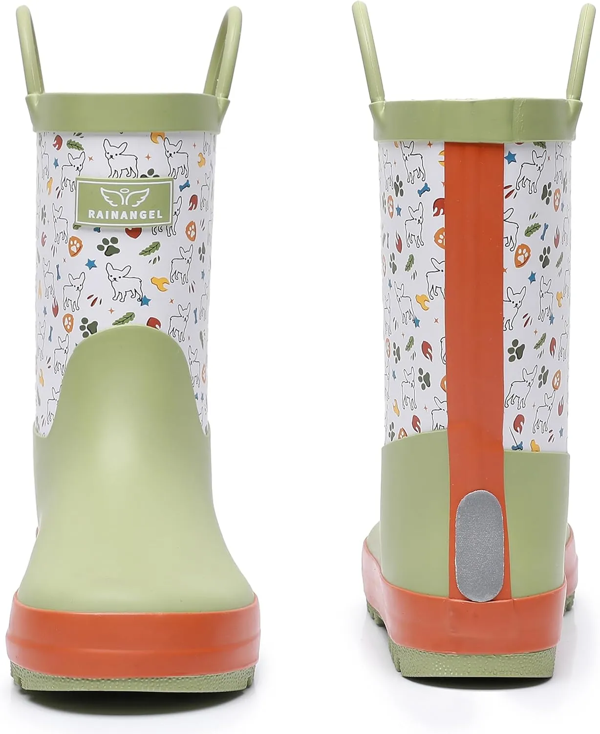 Toddler Rain Boots with Easy-On Handles, Waterproof Rubber Kids Rain Boots for Girls and Boys, in Fun Printed & Colors Unisex-Child Outdoor Rain Boots