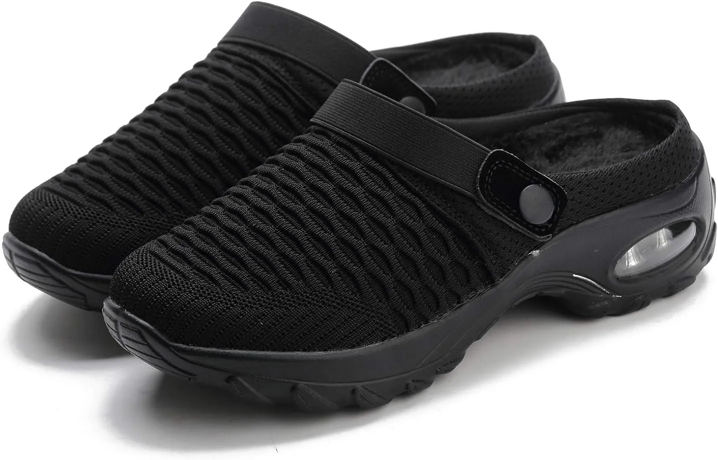 Trsorini Mules Clogs for Women Summer Air Cushion Platform Mesh Mules Sneaker Sandals for Female Lightweight Beach Shoes Outdoor Slippers Walking Shoes