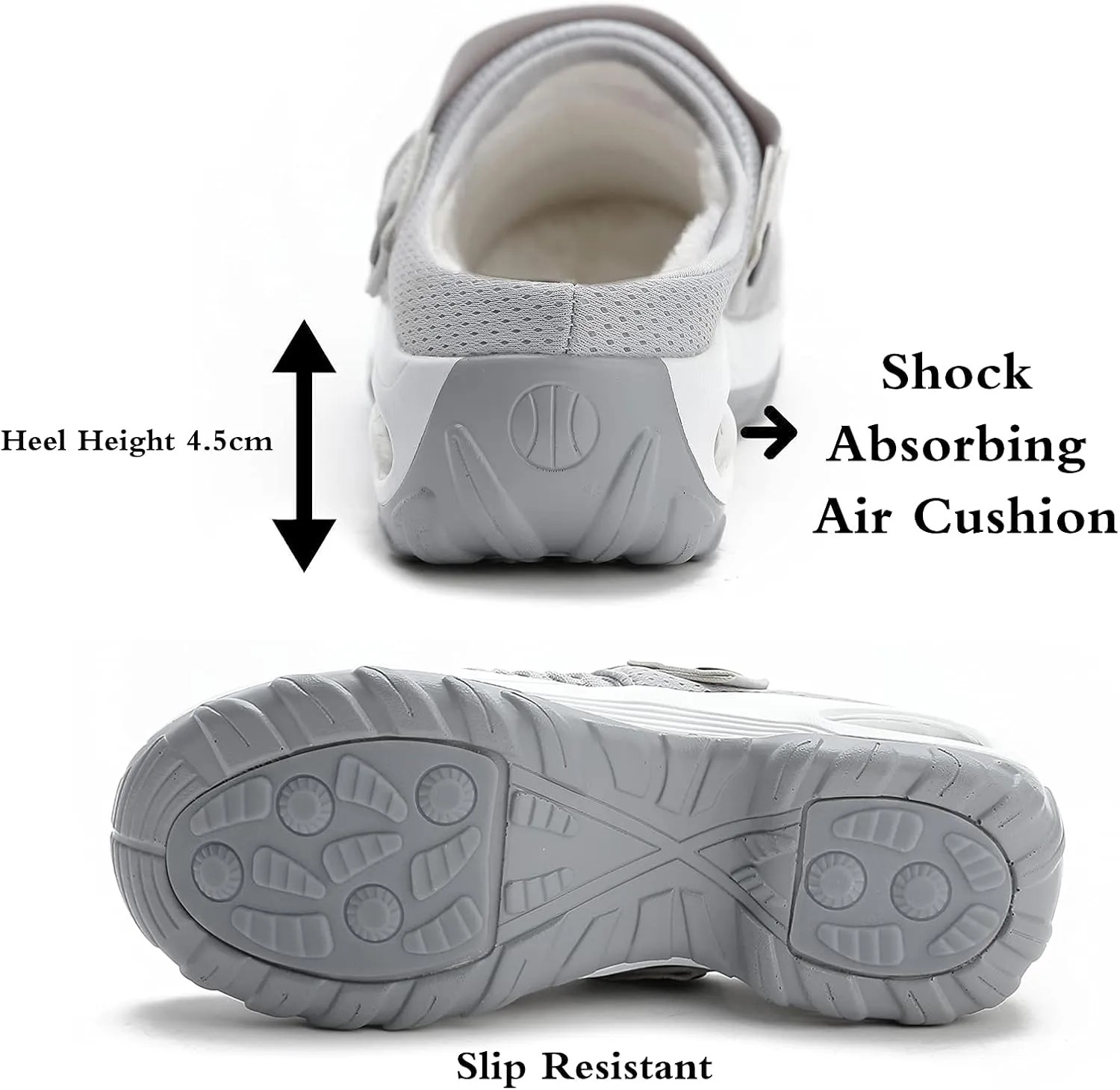 Trsorini Mules Clogs for Women Summer Air Cushion Platform Mesh Mules Sneaker Sandals for Female Lightweight Beach Shoes Outdoor Slippers Walking Shoes