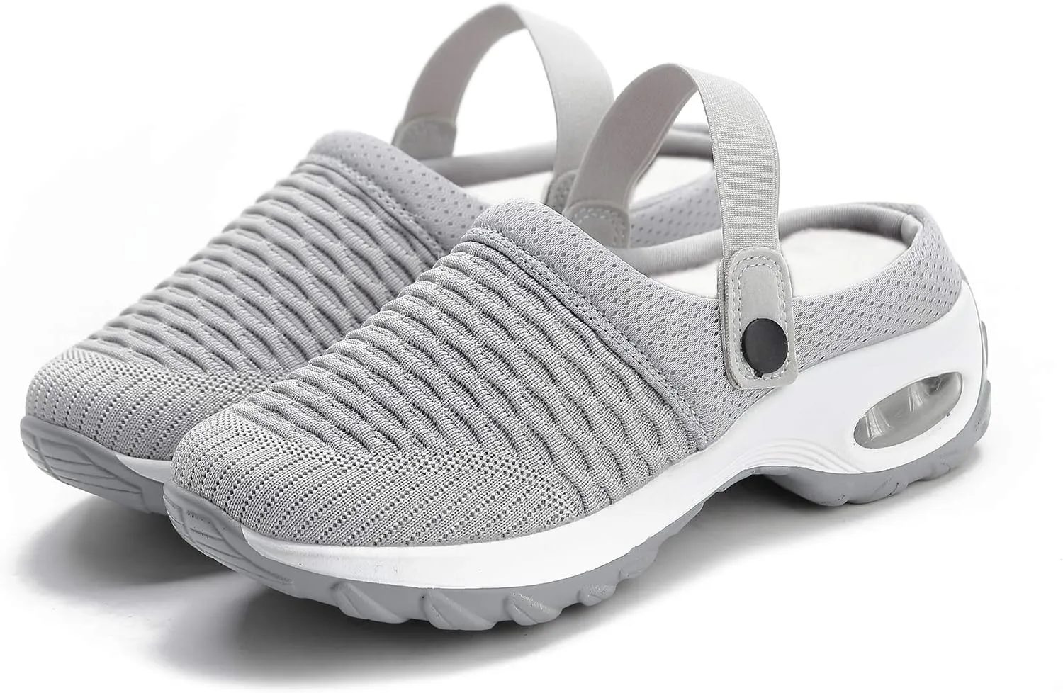 Trsorini Mules Clogs for Women Summer Air Cushion Platform Mesh Mules Sneaker Sandals for Female Lightweight Beach Shoes Outdoor Slippers Walking Shoes