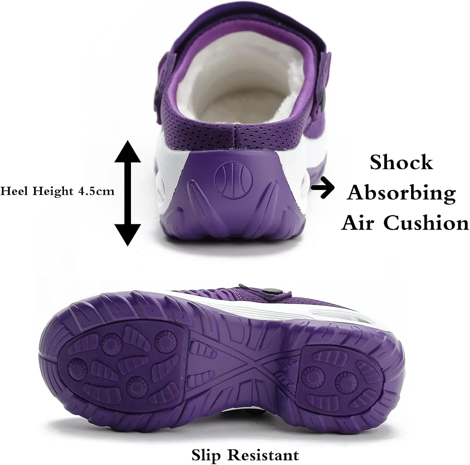 Trsorini Mules Clogs for Women Summer Air Cushion Platform Mesh Mules Sneaker Sandals for Female Lightweight Beach Shoes Outdoor Slippers Walking Shoes