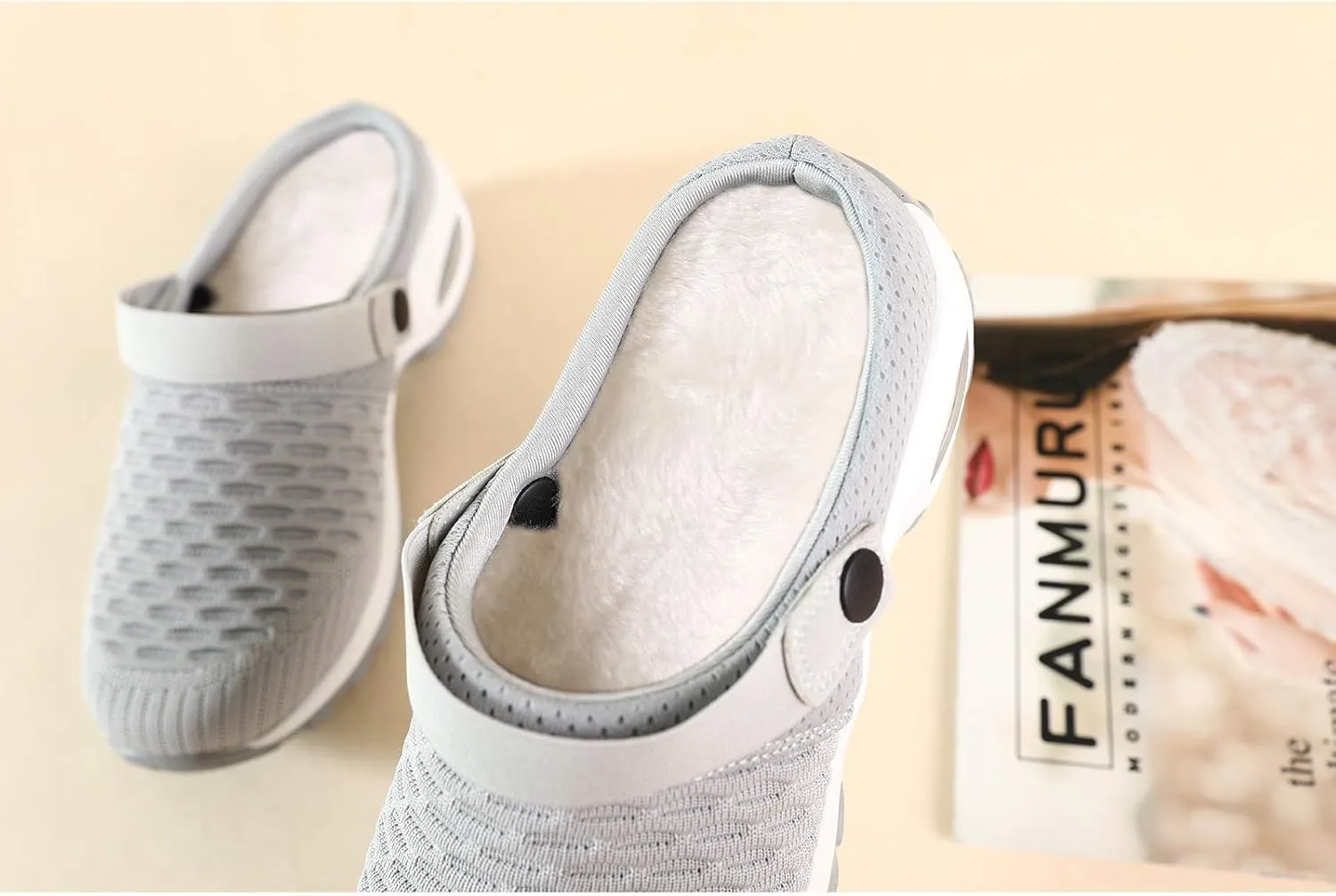 Trsorini Mules Clogs for Women Summer Air Cushion Platform Mesh Mules Sneaker Sandals for Female Lightweight Beach Shoes Outdoor Slippers Walking Shoes
