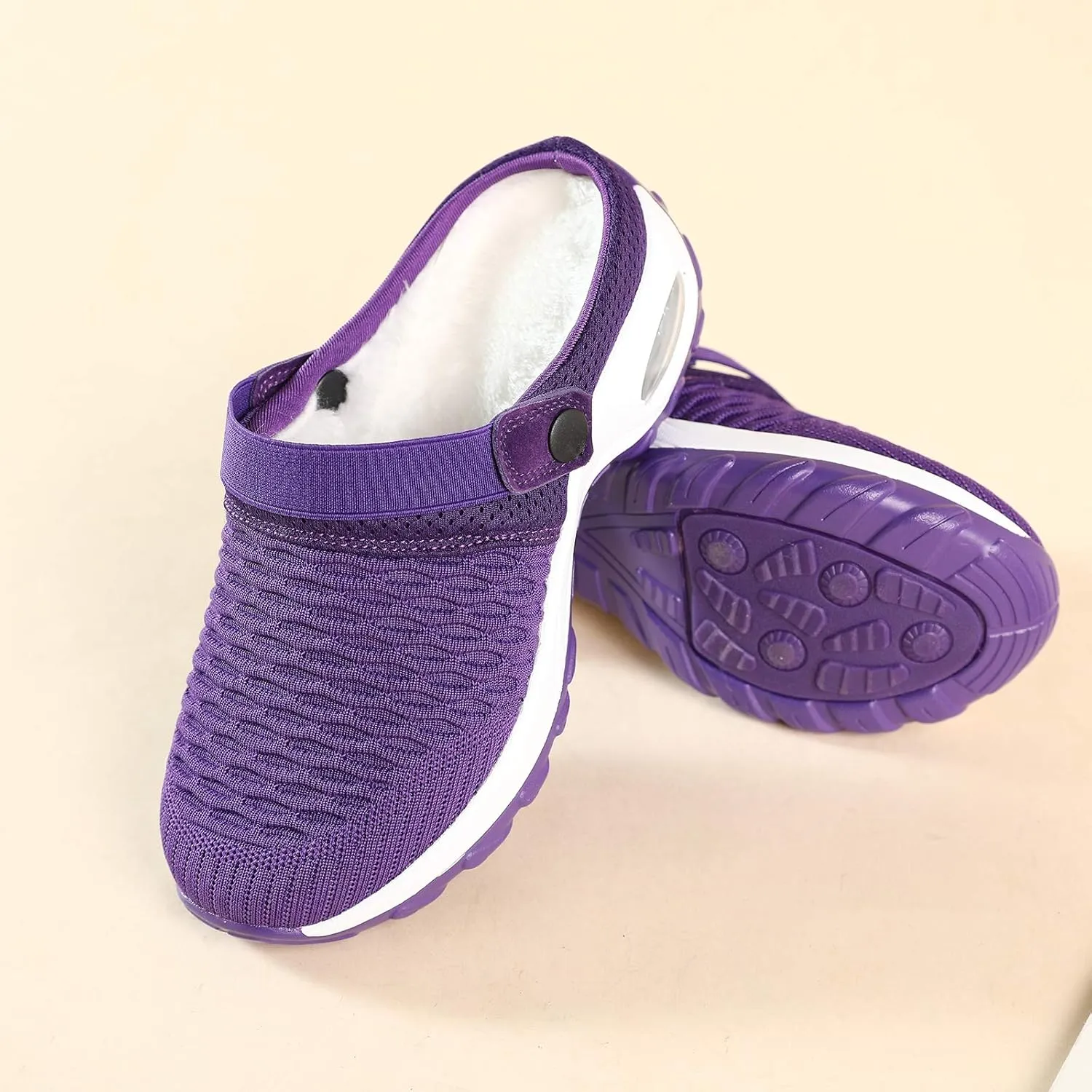 Trsorini Mules Clogs for Women Summer Air Cushion Platform Mesh Mules Sneaker Sandals for Female Lightweight Beach Shoes Outdoor Slippers Walking Shoes