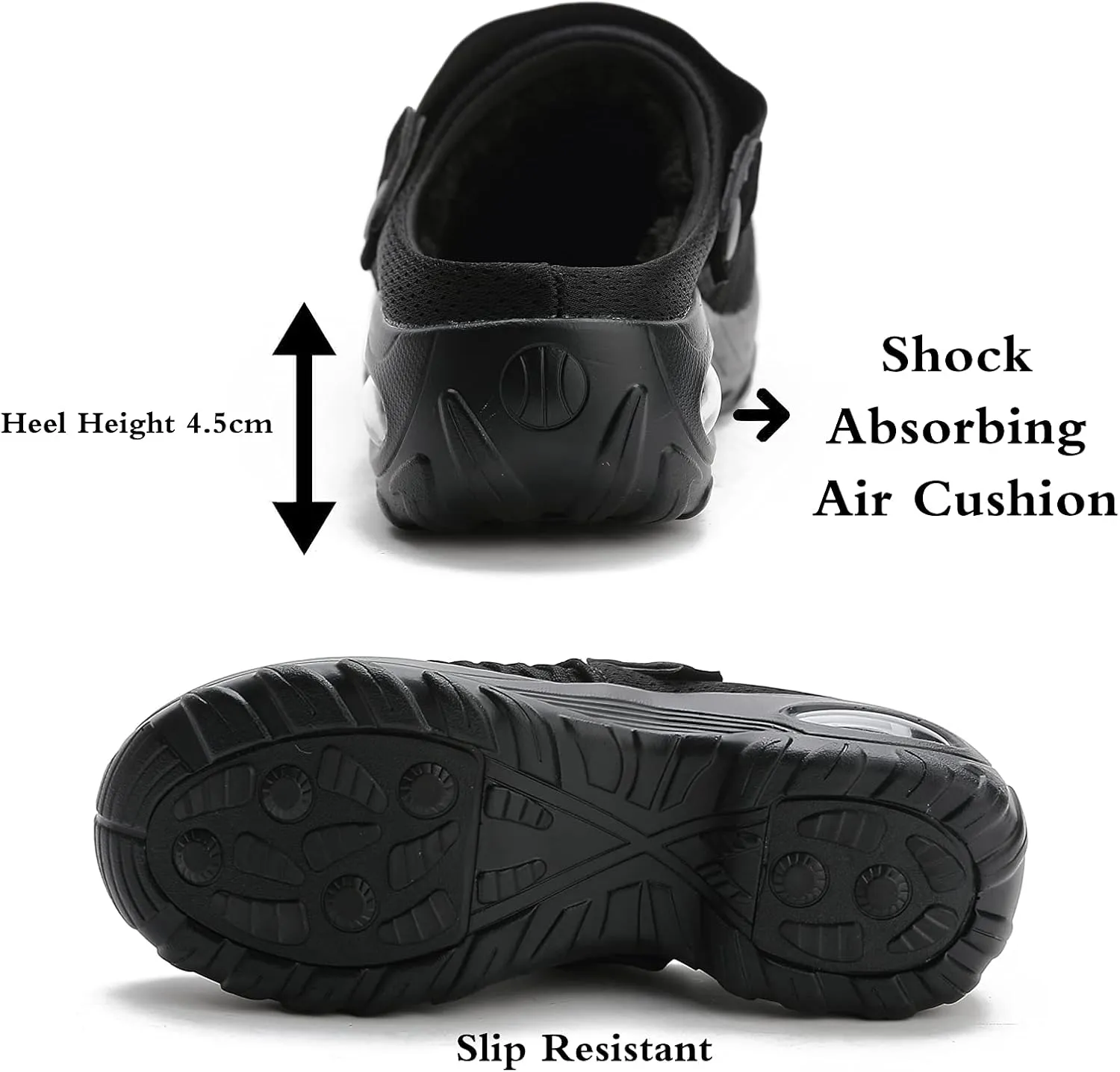 Trsorini Mules Clogs for Women Summer Air Cushion Platform Mesh Mules Sneaker Sandals for Female Lightweight Beach Shoes Outdoor Slippers Walking Shoes