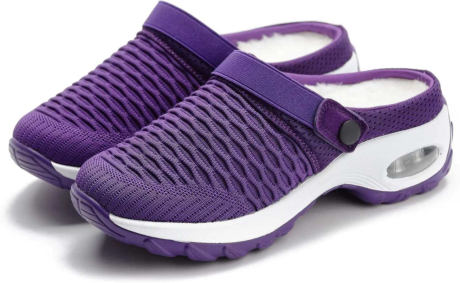 Trsorini Mules Clogs for Women Summer Air Cushion Platform Mesh Mules Sneaker Sandals for Female Lightweight Beach Shoes Outdoor Slippers Walking Shoes