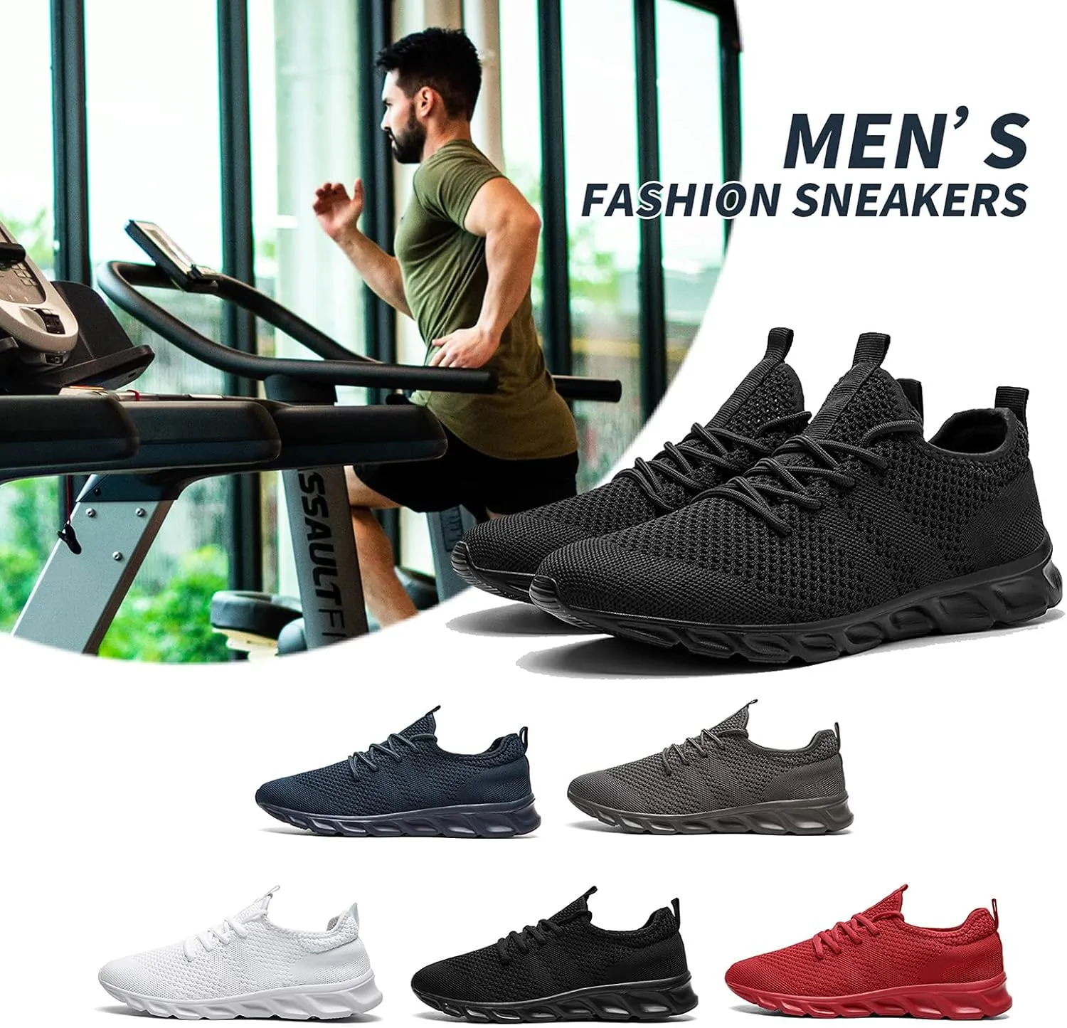 Tvtaop Mens Tennis Shoes Athletic Running Shoes Lightweight Sneakers Non Slip Walking Gym Shoes