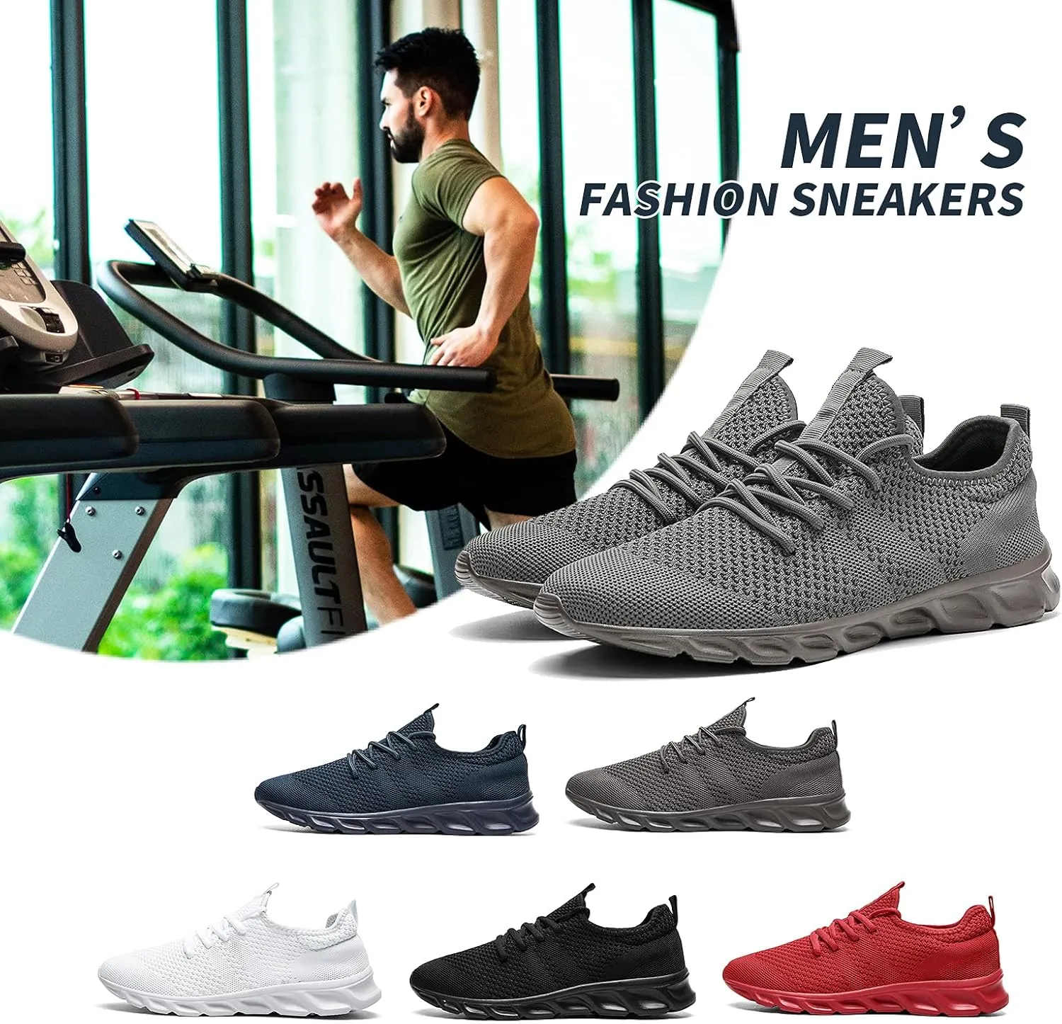Tvtaop Mens Tennis Shoes Athletic Running Shoes Lightweight Sneakers Non Slip Walking Gym Shoes
