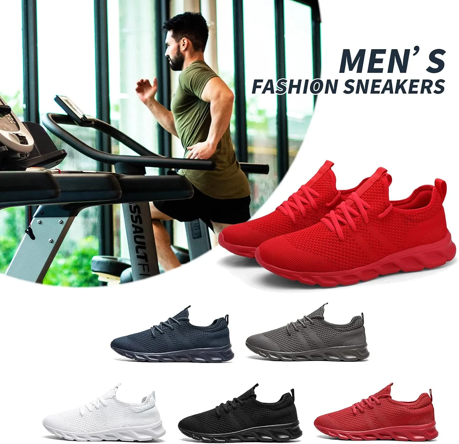 Tvtaop Mens Tennis Shoes Athletic Running Shoes Lightweight Sneakers Non Slip Walking Gym Shoes