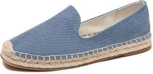 U-lite Men's Classic Suede Canvas Round Cap Toe Espadrilles Loafers Pure Color Slip On Comfortable Flats Shoes