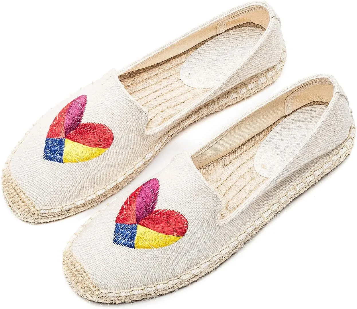 U-lite Women's Casual Flat Cap-Toe Slip on Platform Canvas Espadrilles Smoking Slipper Loafer