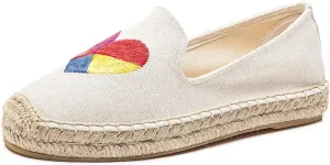 U-lite Women's Casual Flat Cap-Toe Slip on Platform Canvas Espadrilles Smoking Slipper Loafer