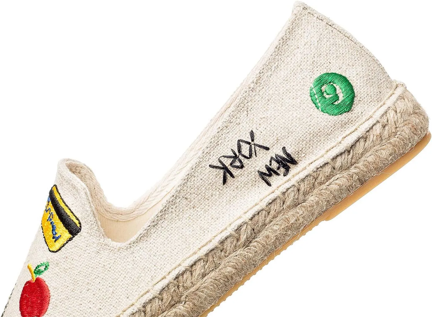 U-lite Women's Casual Flat Cap-Toe Slip on Platform Canvas Espadrilles Smoking Slipper Loafer