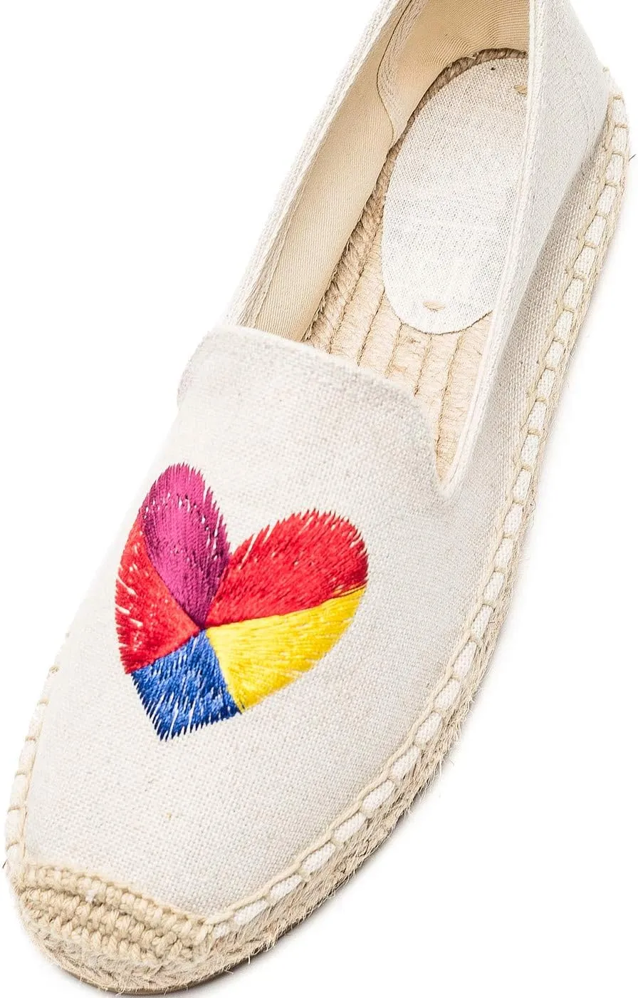 U-lite Women's Casual Flat Cap-Toe Slip on Platform Canvas Espadrilles Smoking Slipper Loafer