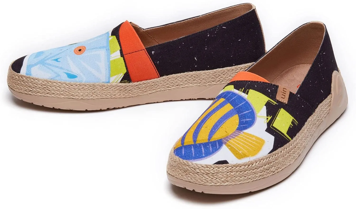UIN Men's Espadrilles Slip OnsLightweight Walking Casual Loafers Comfortable Art Painted Travel Shoes Marbella Series