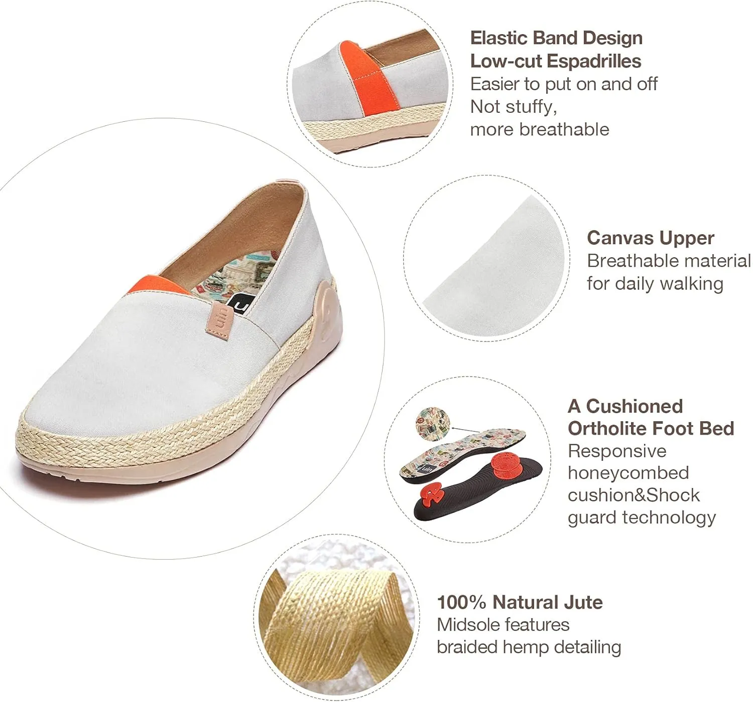 UIN Men's Espadrilles Slip OnsLightweight Walking Casual Loafers Comfortable Art Painted Travel Shoes Marbella Series