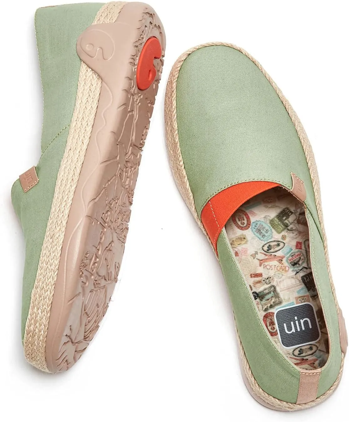 UIN Men's Espadrilles Slip OnsLightweight Walking Casual Loafers Comfortable Art Painted Travel Shoes Marbella Series