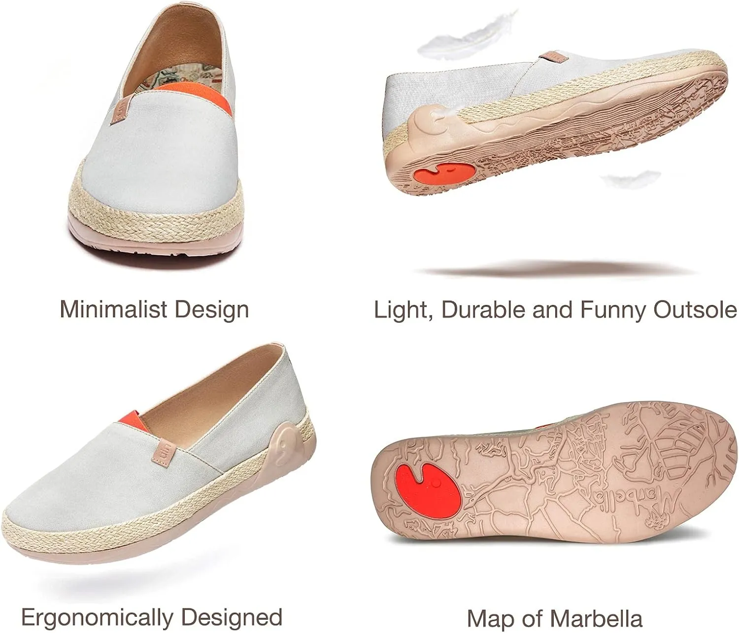 UIN Men's Espadrilles Slip OnsLightweight Walking Casual Loafers Comfortable Art Painted Travel Shoes Marbella Series