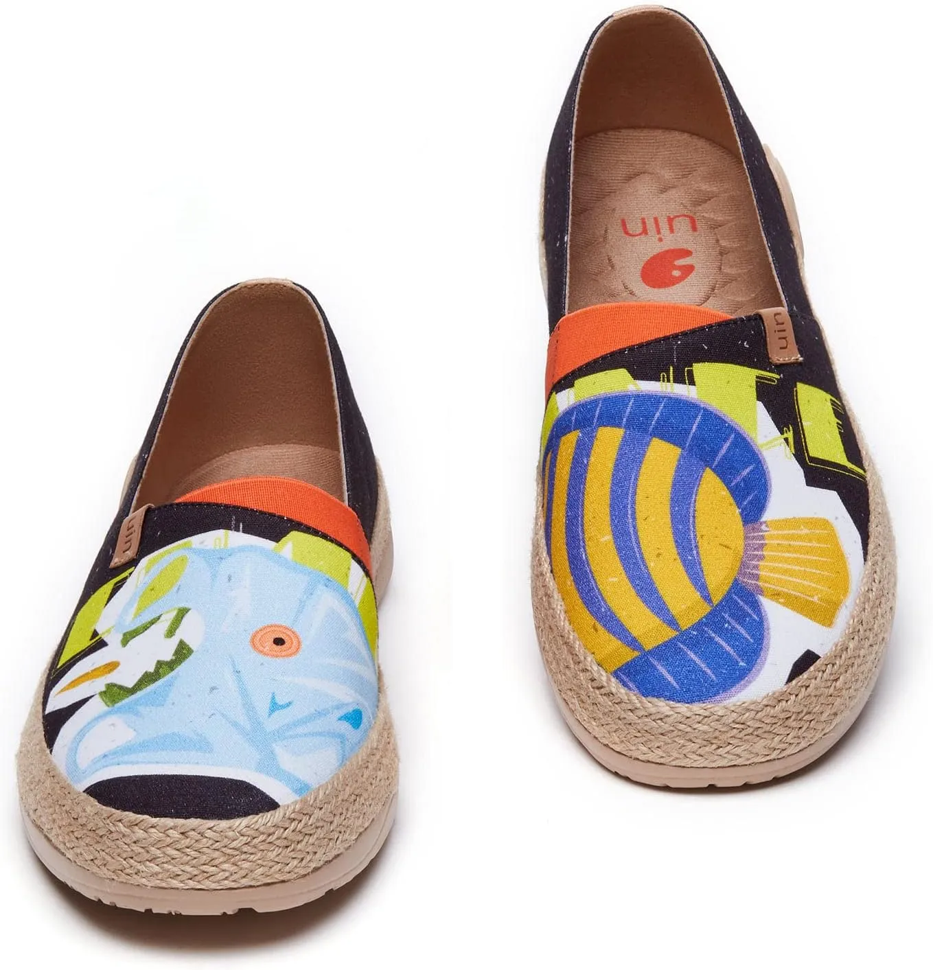 UIN Men's Espadrilles Slip OnsLightweight Walking Casual Loafers Comfortable Art Painted Travel Shoes Marbella Series