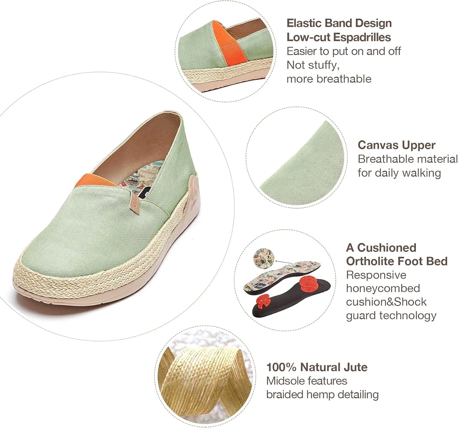UIN Men's Espadrilles Slip OnsLightweight Walking Casual Loafers Comfortable Art Painted Travel Shoes Marbella Series